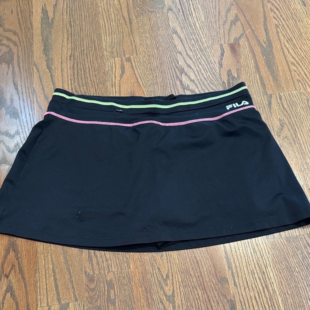 Fila Black Mini Skirt with Pink and Green Accents